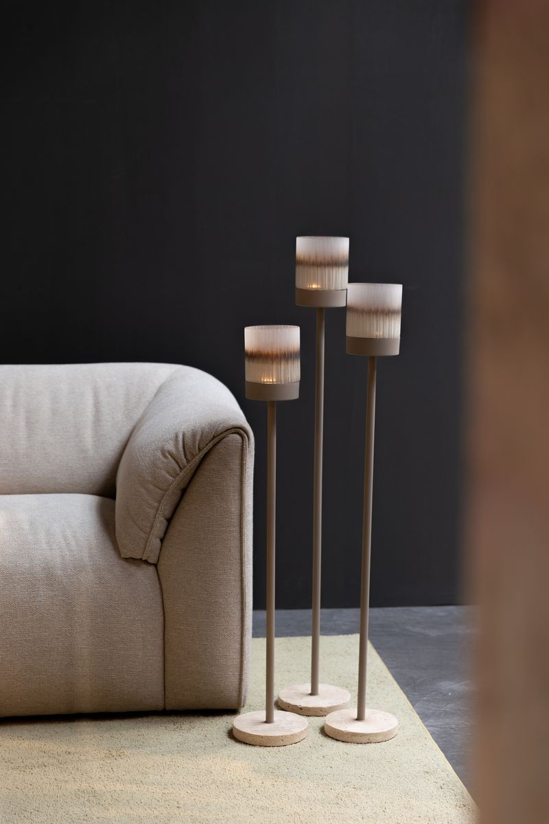 Vloerkandelaar smoke/beige