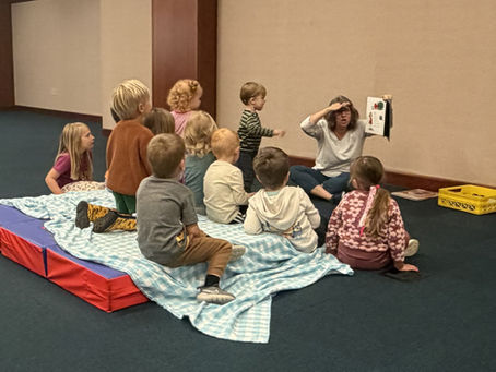 Children's Librarian Wendy reading at Toddler Time