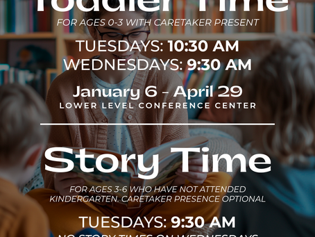 Poster for Story Times in Spring 2026