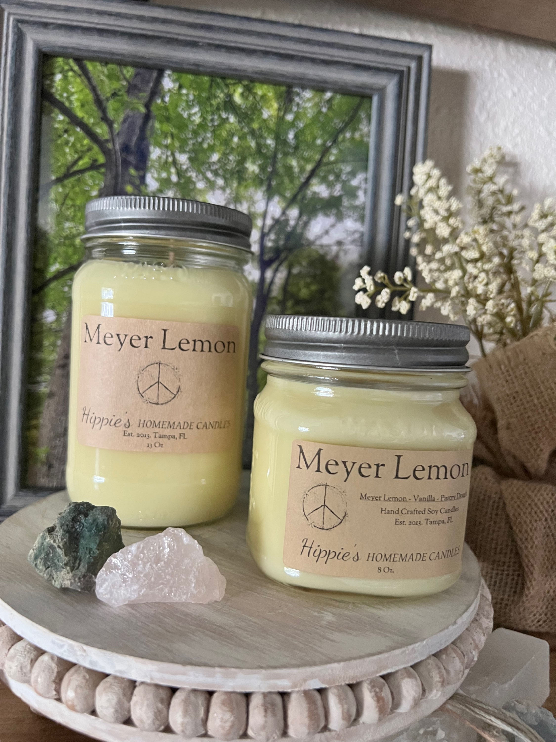 Meyer Lemon, Soy Candle, mason jars