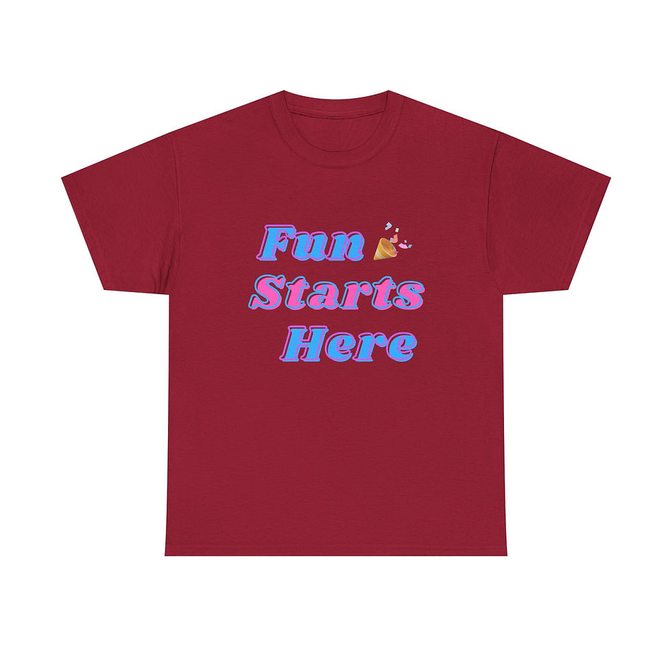 Thumbnail: Fun Starts Here T-Shirt — Playful Pastel Graphic Tee, Soft Cotton Crewneck