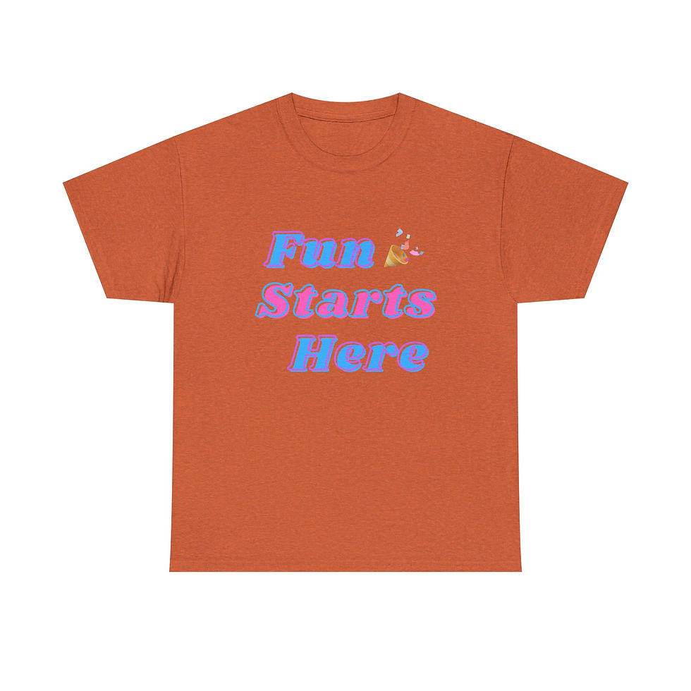 Thumbnail: Fun Starts Here T-Shirt — Playful Pastel Graphic Tee, Soft Cotton Crewneck