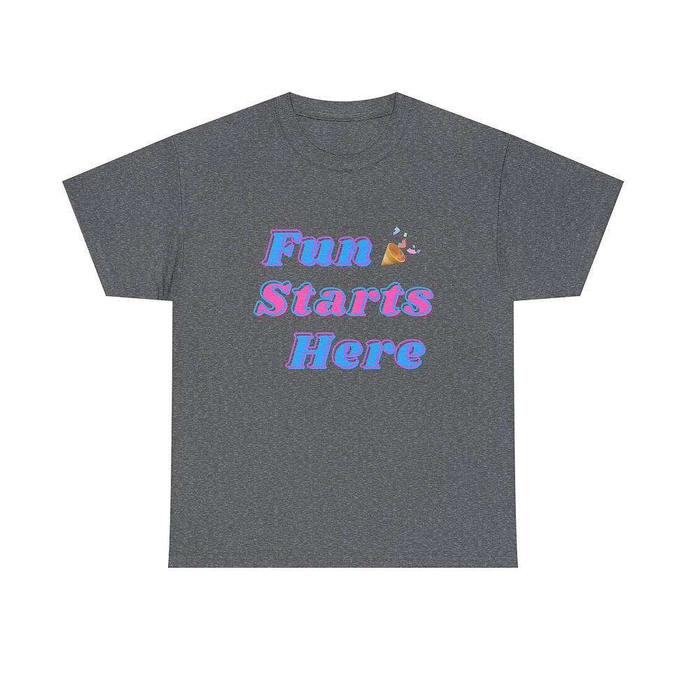 Thumbnail: Fun Starts Here T-Shirt — Playful Pastel Graphic Tee, Soft Cotton Crewneck