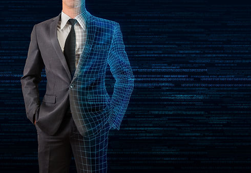 businessman in gray suit transforming to