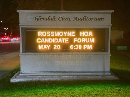 May 20, 2026: City Council Candidate Forum at the Glendale Civic Auditorium