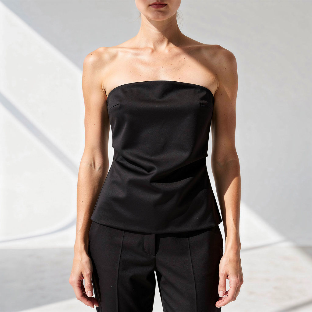 Summer Strapless Women’s Blouse – Back Zipper