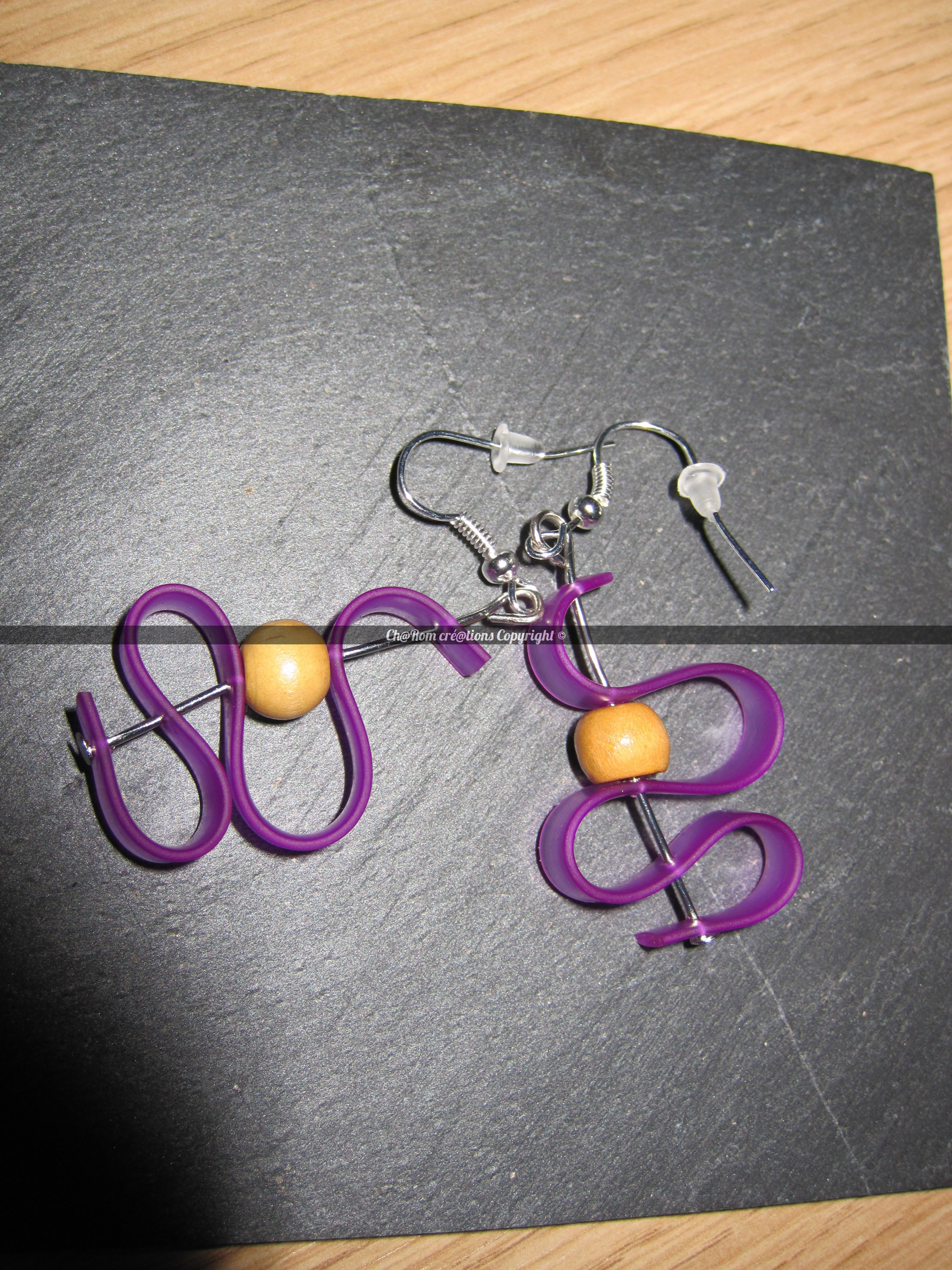 boucles d'oreilles silicone serpentin violet