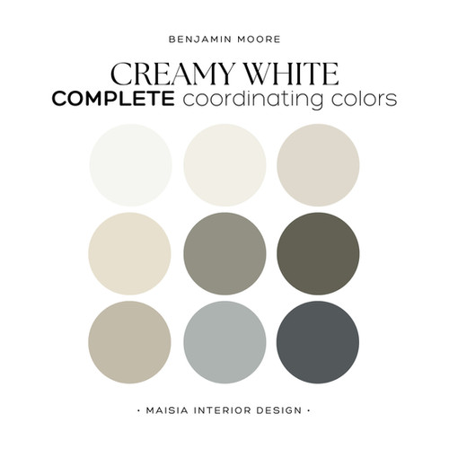 Creamy White Paint Palette Benjamin Moore | Maisia Interior Design