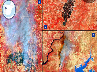 Wildfires on the Portugal - Spain border on July 29 2026