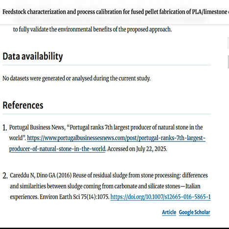 SpringerNature references Portugal Business News article on stone production