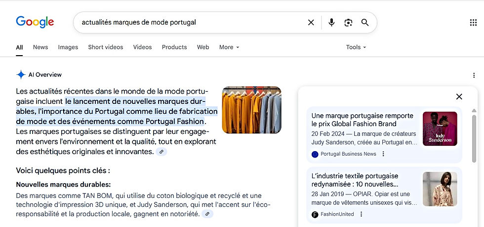 Portugal Business News reviews by Google AI Overview in French