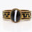 Thumbnail: A Stunning Antique Victorian 15ct Gold Banded Agate & Enamel Mourning Scarf Clip