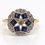 Thumbnail: A Stunning Antique Art Deco 18ct 750 Yellow Gold Sapphire & Diamond Cluster Ring