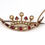 Thumbnail: A Very Nice Antique Victorian 15ct Gold Ruby Pearl Coronet Crescent Brooch 