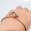 Thumbnail: A Very Nice Antique Victorian 9ct 375 Rose Garnet Cabochon Snake Bracelet 