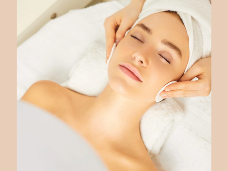 Woman having a facial