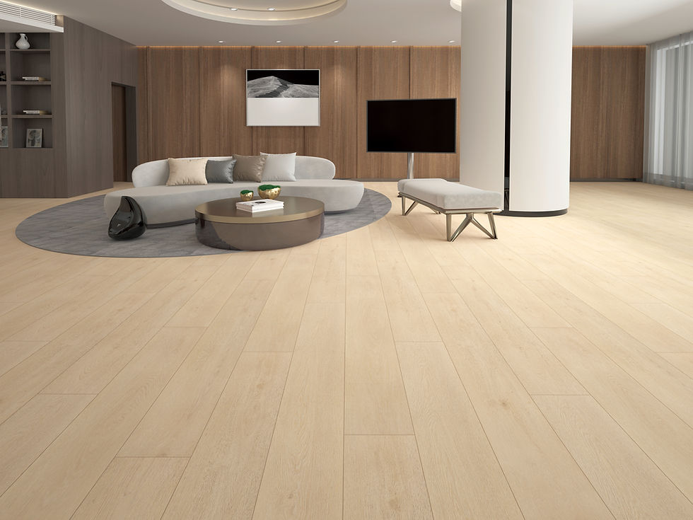 Light Blonde Laminate Flooring - AQ510 Room Scene for Modern Coastal Interiors