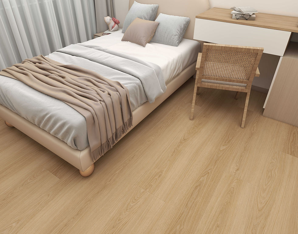 Bay Shore LG609 shown in a soft, minimalist bedroom setting with Scandinavian-inspired decor. This 6
