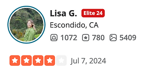 customer review rating for catering and mexican dishes