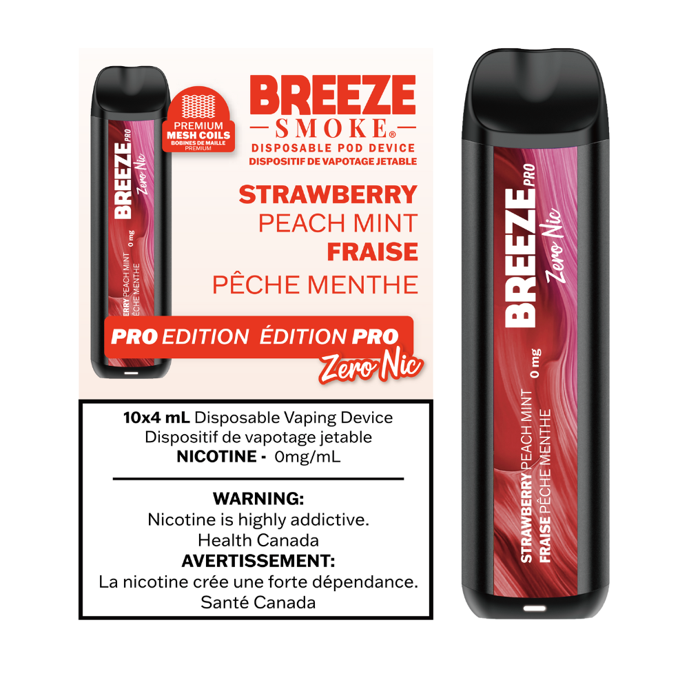 Strawberry Peach Mint - Breeze Pro Zero Nic