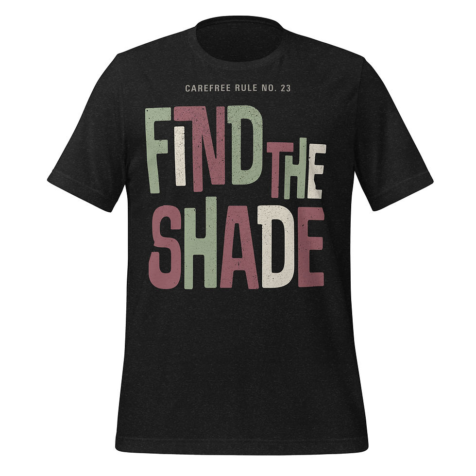 Thumbnail: Black graphic tee featuring “Find the Shade” typography design