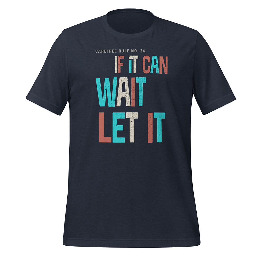 Thumbnail: Navy Blue casual shirt with “If It Can Wait, Let It” printed design