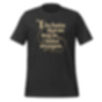 Black t-shirt featuring Shakespearean insult: 'I do desire that we may be better strangers' in medieval typography.