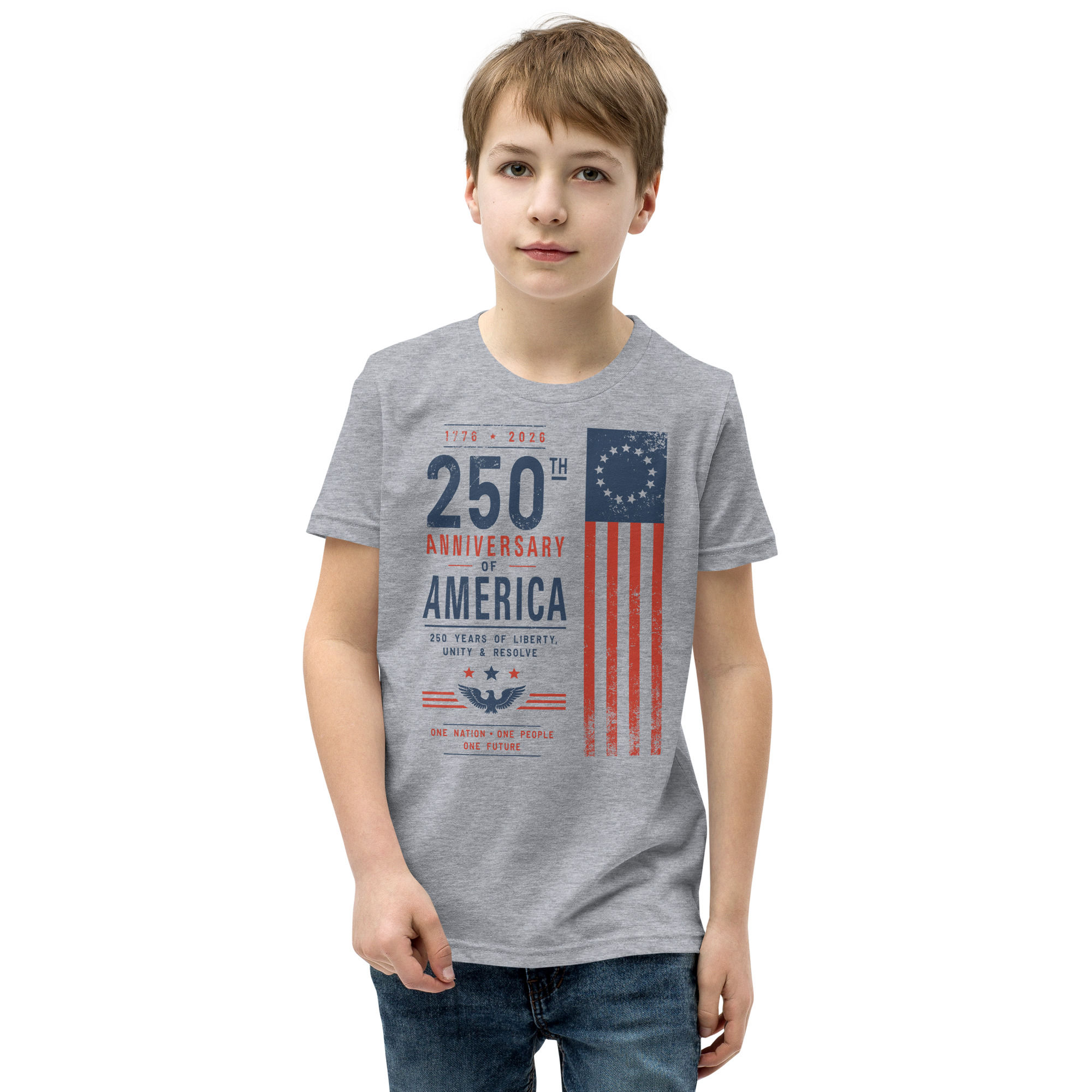 250th Anniversary of America, Youth Short Sleeve T-Shirt