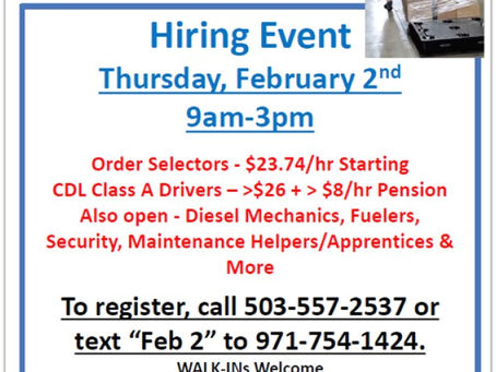 Fred Meyer Hiring Event 2/2/2023