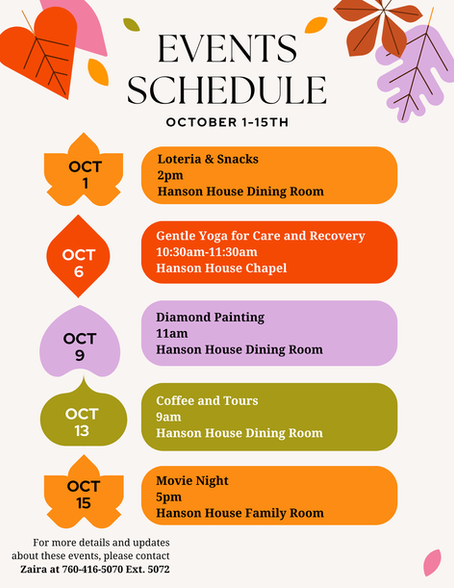 October On-Site Activities