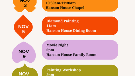 November On-Site Community Activities