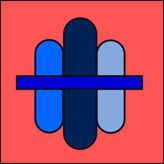 MACHAY Blue & Red Poles Giclee Print