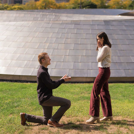 Chicago Proposal Photography at The BP Bridge
