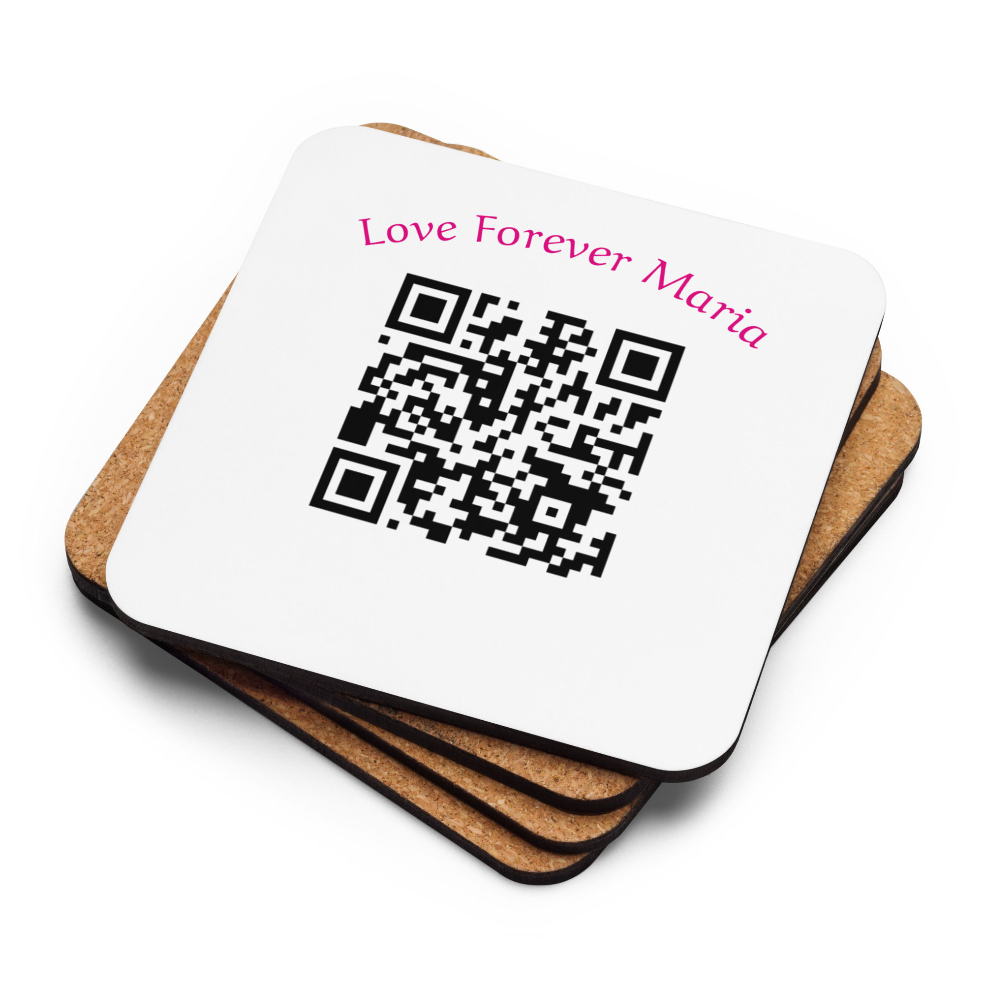 Cork-back QR Coaster