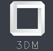Logo 3DM Group sp. z o. o. na czarnym tle