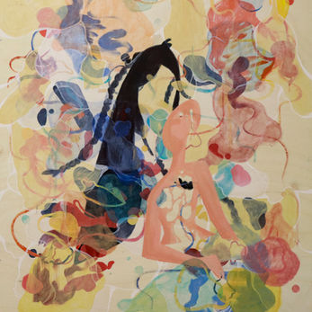 screen print; wood panel painting