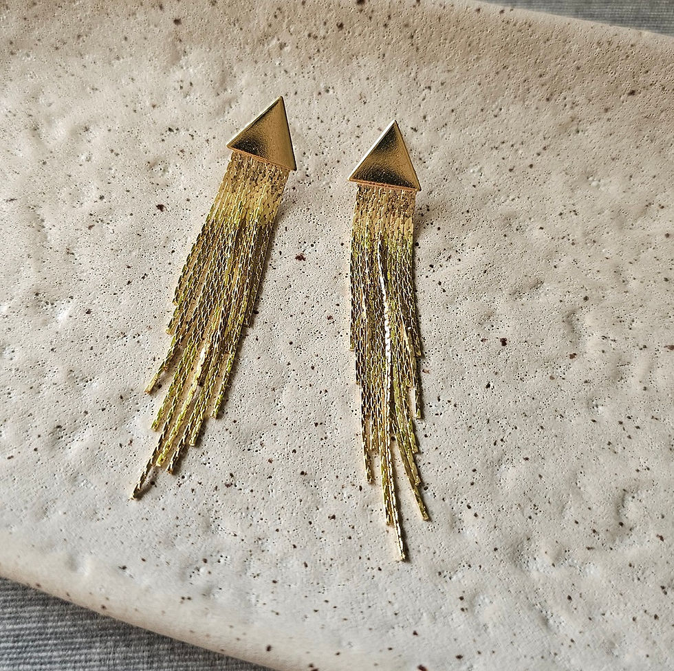 Miniatura: Brinco Triângulo Franjas
