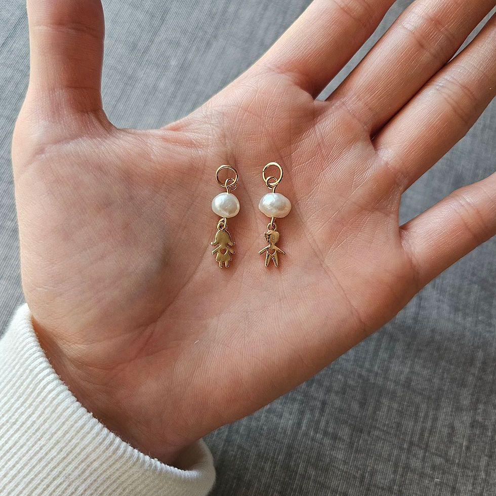 Miniatura: Pingente Menina/o Pérola Pão