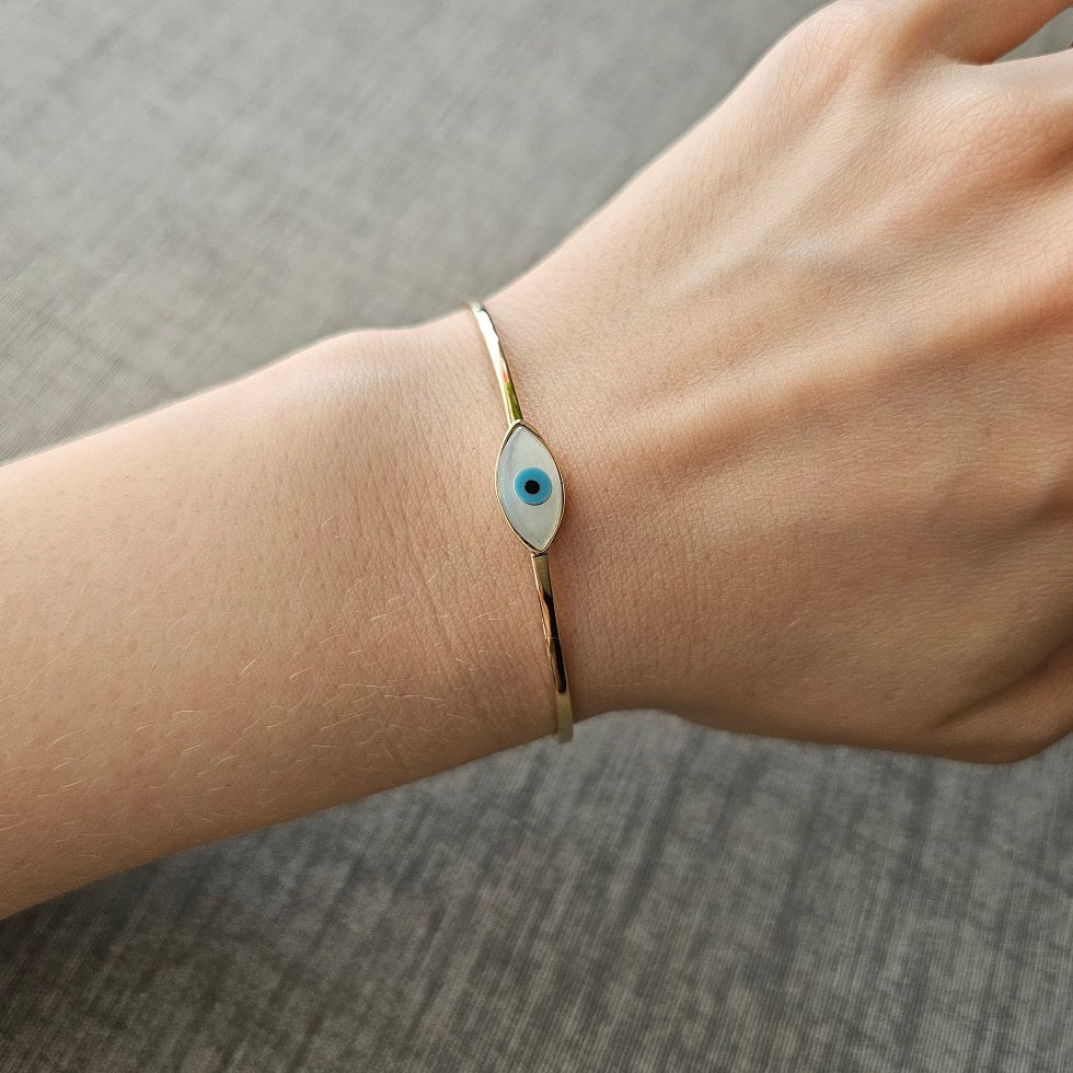 Miniatura: Bracelete Olho Grego Madrepérola