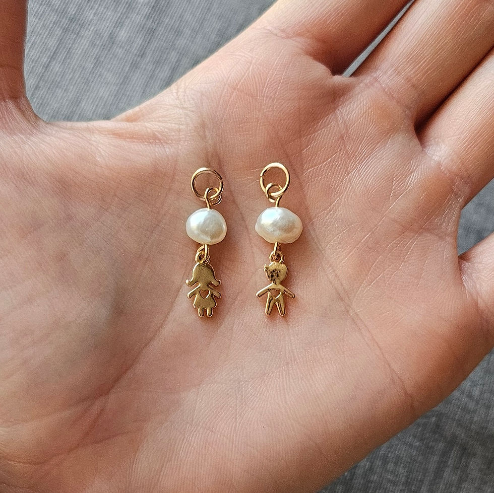 Miniatura: Pingente Menina/o Pérola Pão