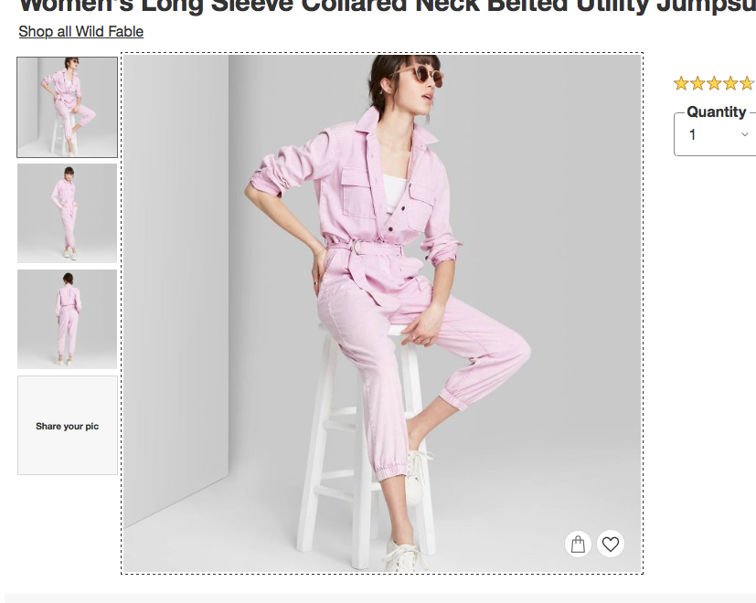 Thumbnail: Long Sleeve Collared Neck Belted Utility Jumpsuit