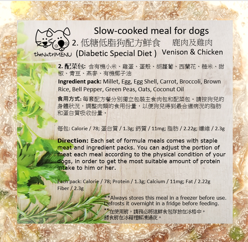 縮圖：糖尿狗鮮食, Dog Food for Diabetic