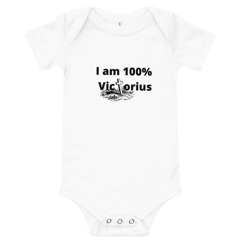 "I AM 100% Victorious" Baby short sleeve one piece