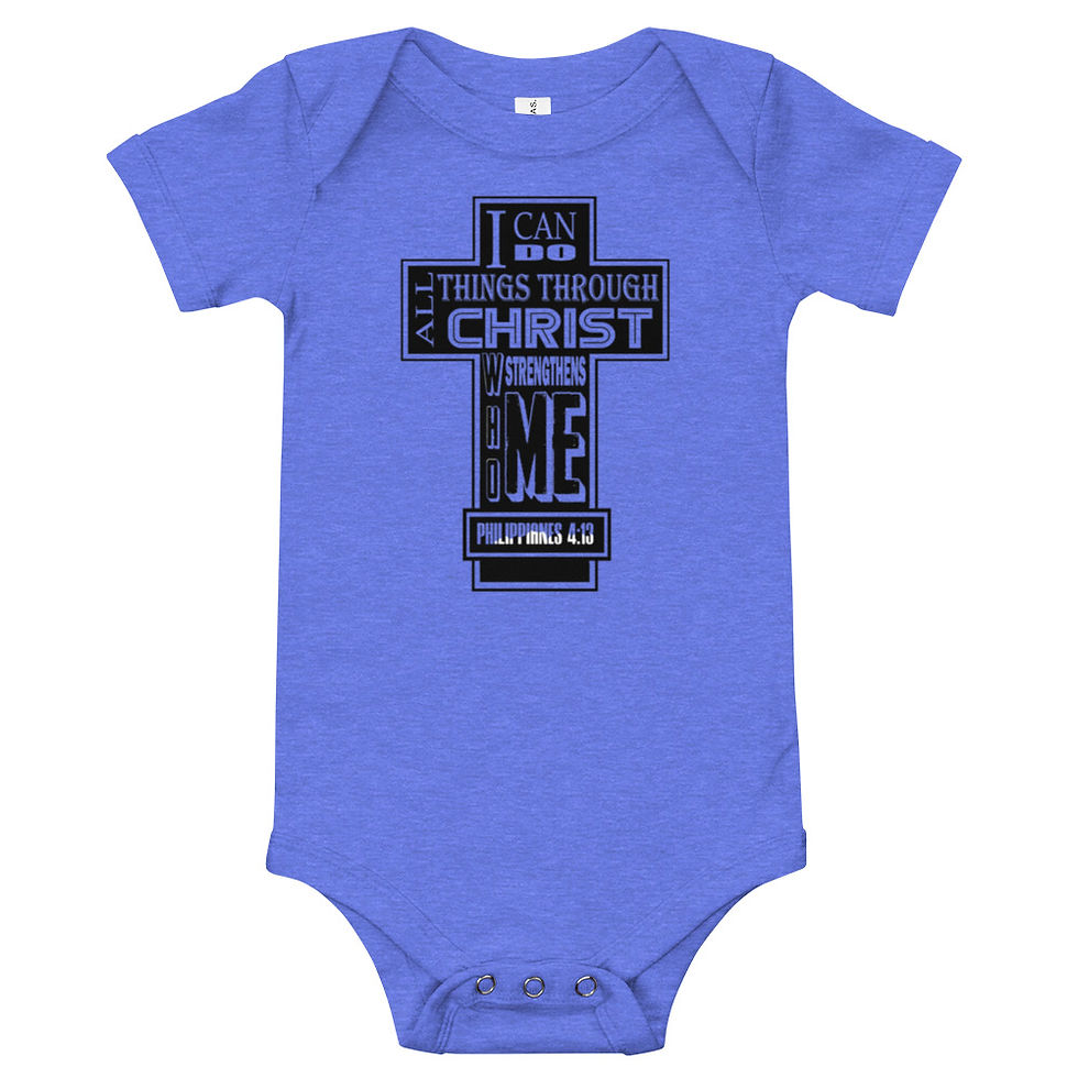 I CAN DO ALL THINGS BLACK AND WHITE Baby short sleeve one piece