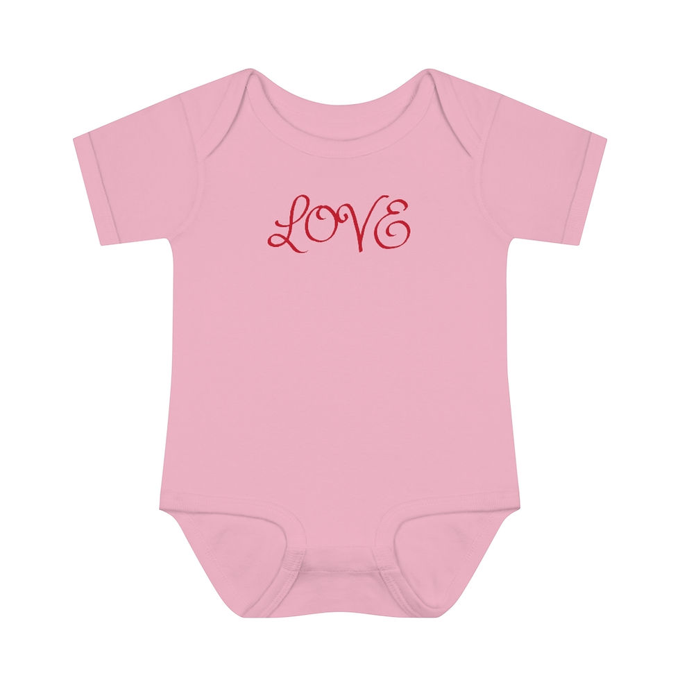 Infant " Love" Baby Rib Bodysuit