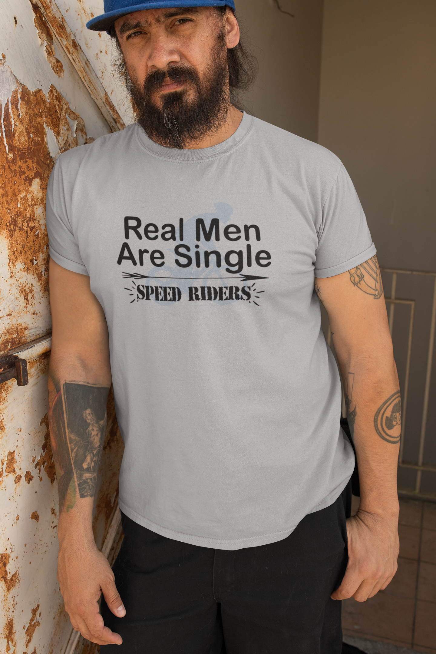 Real Men are Single Speed Riders cotton T-Shirt