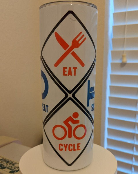 Thumbnail: Eat Sleep Cycle Repeat 20oz tumbler 1