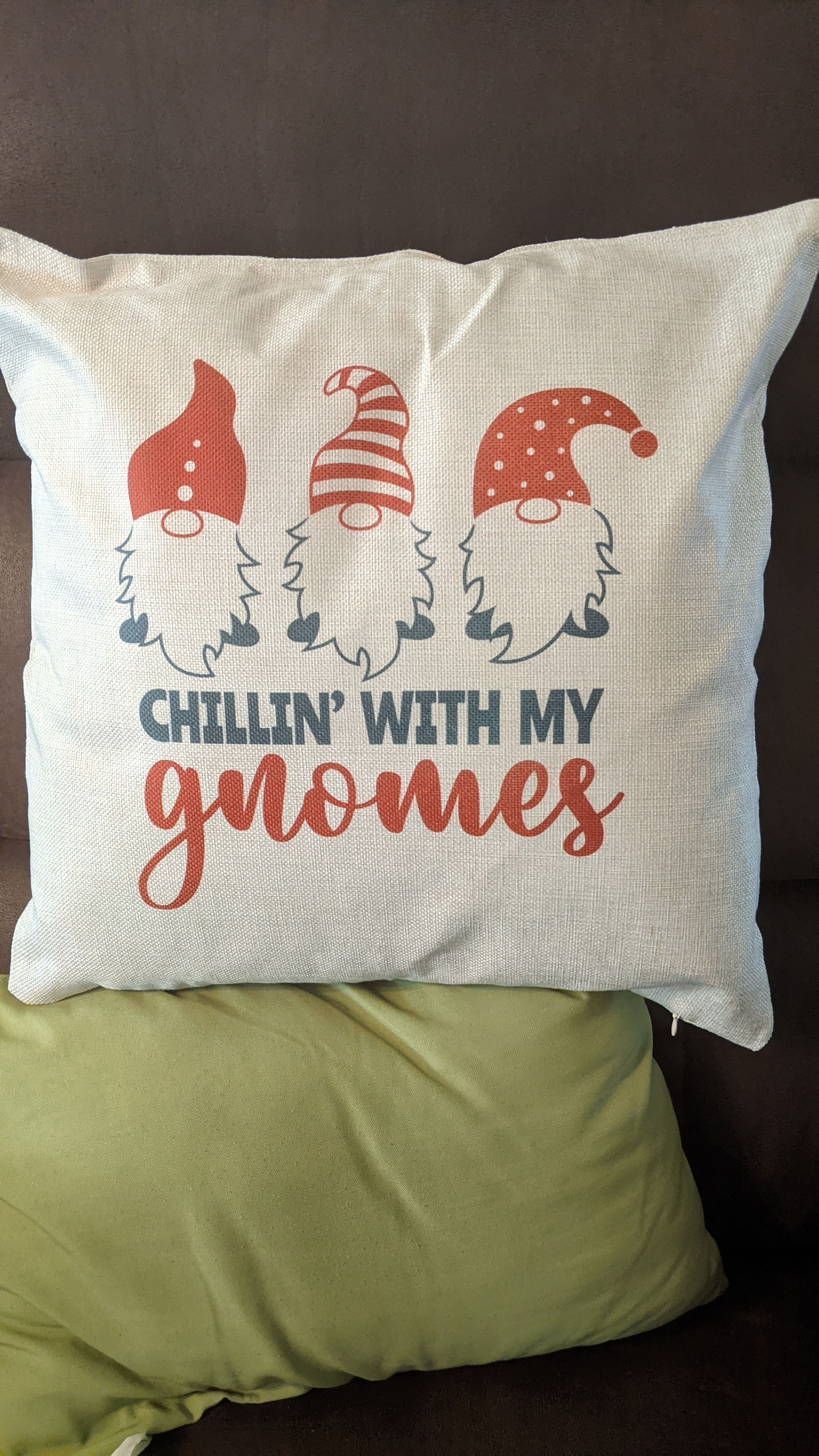 Chillin' with my Gnomes Christmas Throw Pillow
