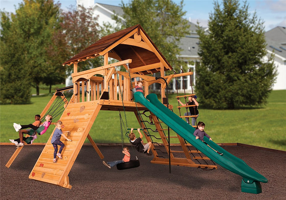Backyard Adventures Titan Peak Jumbo 1 w/ Wood Roof Playset