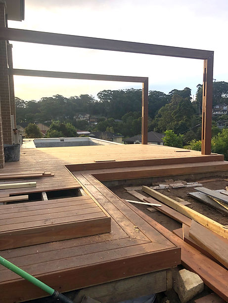 Outdoor deck building process Central Coast builder